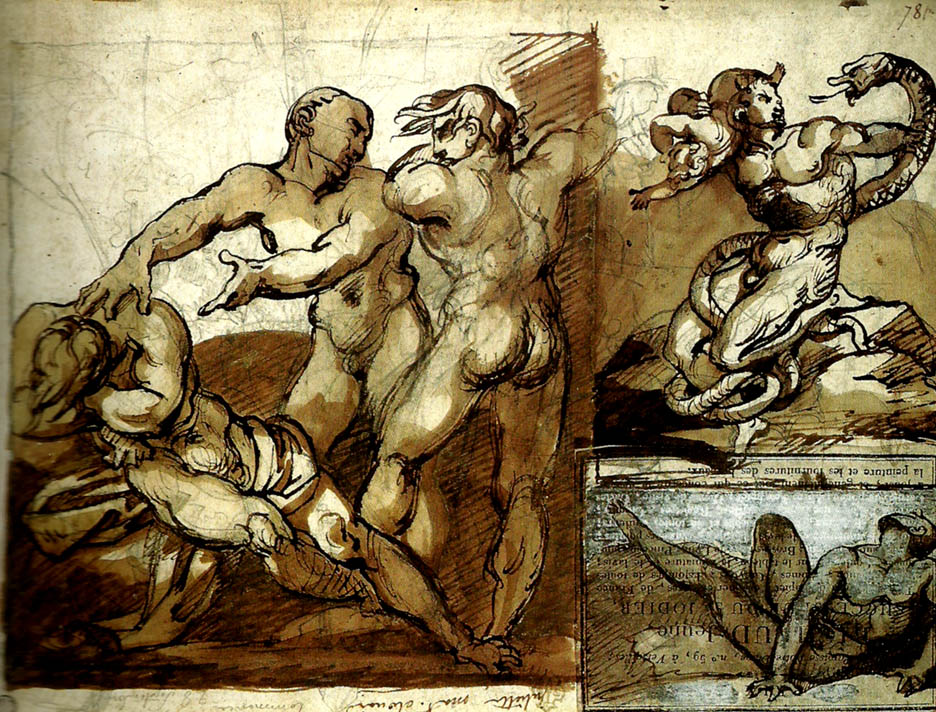 Theodore   Gericault feuille d'etudes